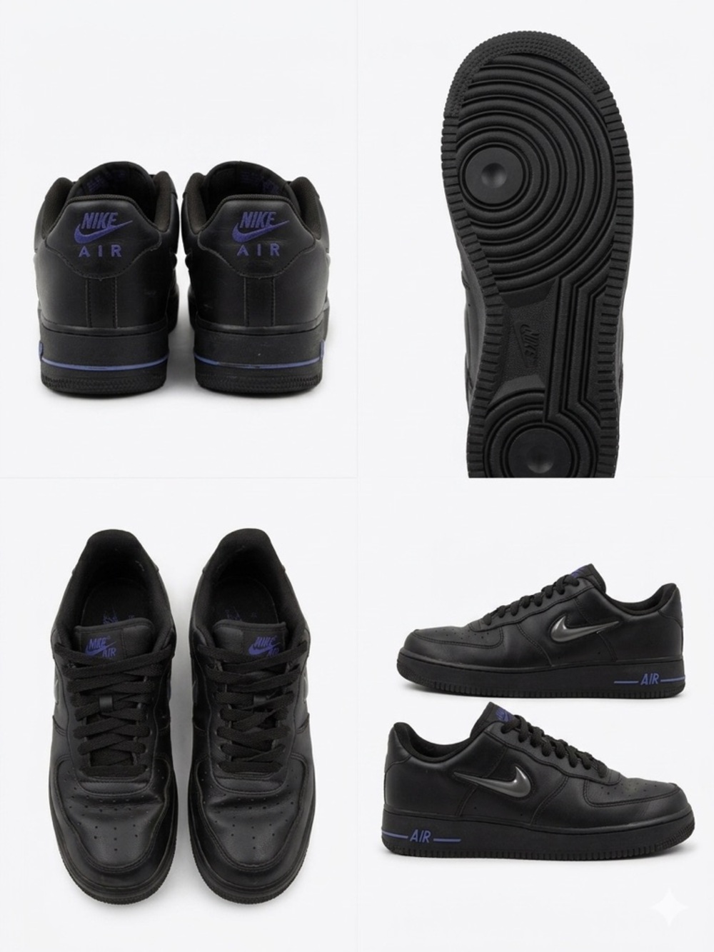 Nike Men’s Low-Top Black Sneakers with Blue Accents